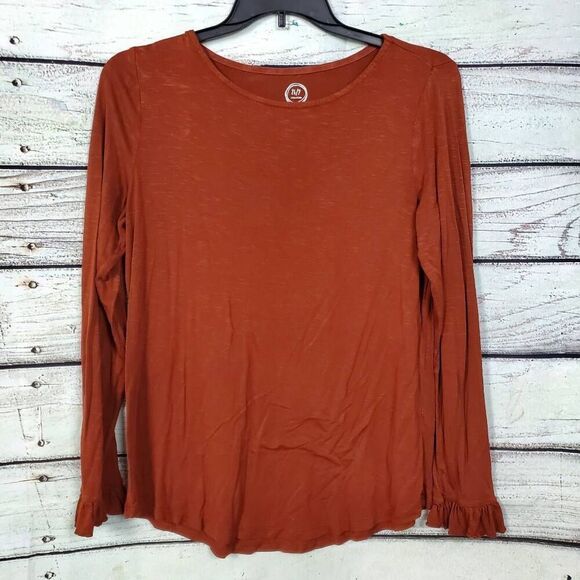 Maurices Large Burnt Orange LS Shirt Top - Picture 1 of 7